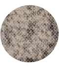 Feizy Kano Casual Diamond, Ivory/Gray/Taupe, 8'-9" x 8'-9" Round Rug