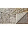 Feizy Waldor Casual Watercolor, Gold/Ivory/Gray, 6'-7" x 9'-6" Area Rug