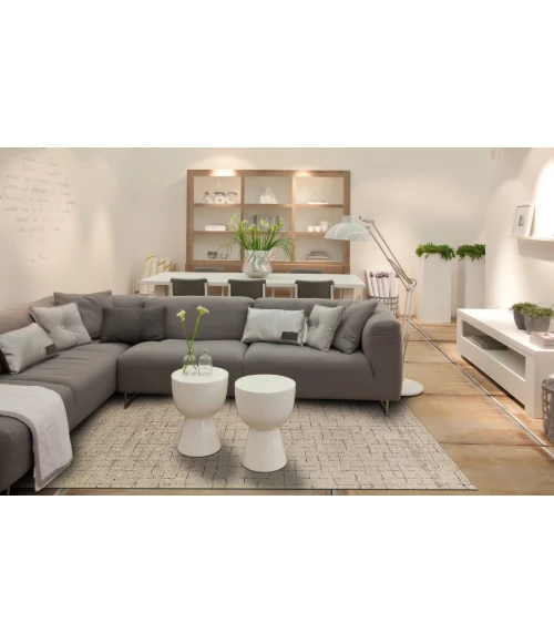 Feizy Morisco Scandinavian Geometric, Tan/Gray/Black, 5' x 8' Area Rug