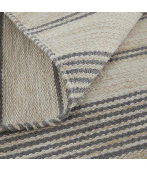 Feizy Duprine Casual Stripes, Gray/Ivory, 4' x 6' Accent Rug