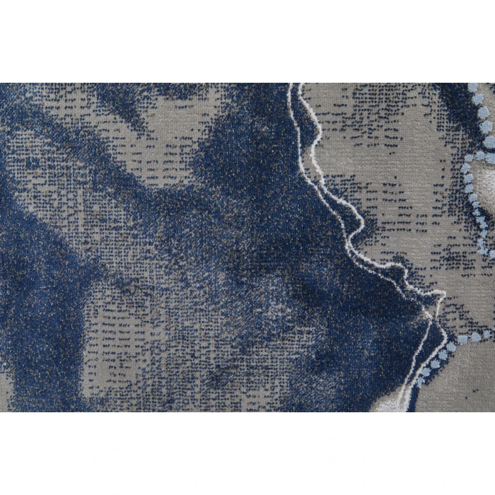 Feizy Gaspar Industrial Abstract, Blue/Gray/Ivory, 2'-10" x 8' Runner