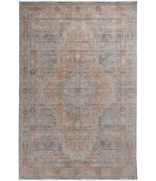 Feizy Marquette Rustic Persian Farmhouse Rug, Rust/Denim Blue, 2ft - 8in x 10ft, Runner