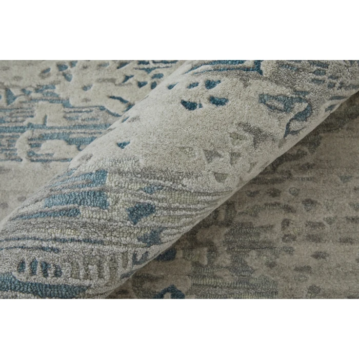 Feizy Zarah Bohemian & Eclectic Abstract, Gray/Taupe/Blue, 2'-6" x 12' Runner