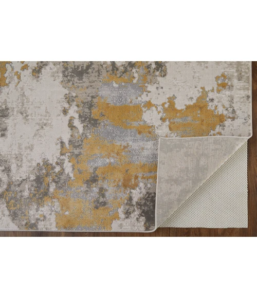 Feizy Waldor Luxury & Glam Abstract, Ivory/Gold/Gray, 12' x 15' Area Rug