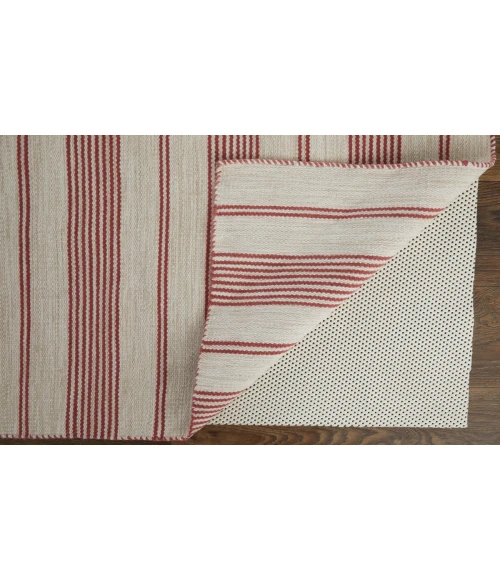 Feizy Duprine Casual Stripes, Red/Ivory, 10' x 14' Area Rug