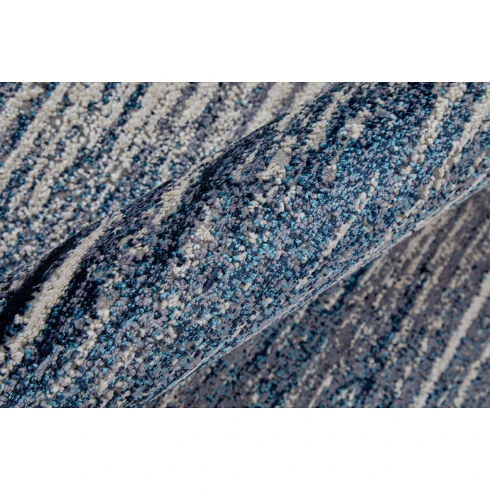 Feizy Indio Industrial Gradient & Ombre, Blue/Gray/Ivory, 2'-10" x 7'-10" Runner