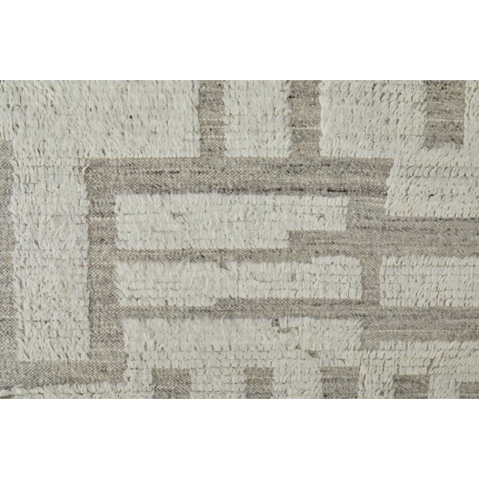 Feizy Ashby Farmhouse Geometric, Gray/Ivory, 3'-6" x 5'-6" Accent Rug