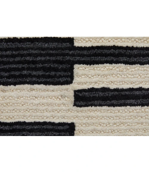 Feizy Maguire Industrial Abstract, Ivory/Black, 10' x 14' Area Rug