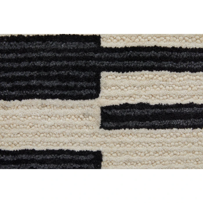 Feizy Maguire Industrial Abstract, Ivory/Black, 5' x 8' Area Rug