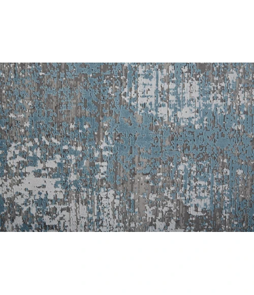 Feizy Cadiz Casual Abstract, Blue/Gray/Silver, 3'-1" x 10' Runner