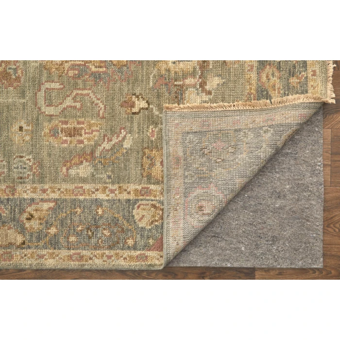 Feizy Carrington Vintage Oriental, Gray/Gold/Pink, 9'-6" x 13'-6" Area Rug