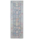 Feizy Karina Luxe Hand Knot Botanical Area Rug, Cool Gray/Blue, 2ft-6in x 8ft-Runner