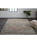 Feizy Caldwell Vintage Space Dyed Wool Rug, Blue/Orange, 10ft x 14ft Area Rug