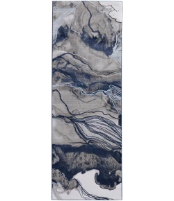 Feizy Gaspar 39KTF GRAY/BLUE Area Rug 2 ft. 10 in. X 8 ft. Runner