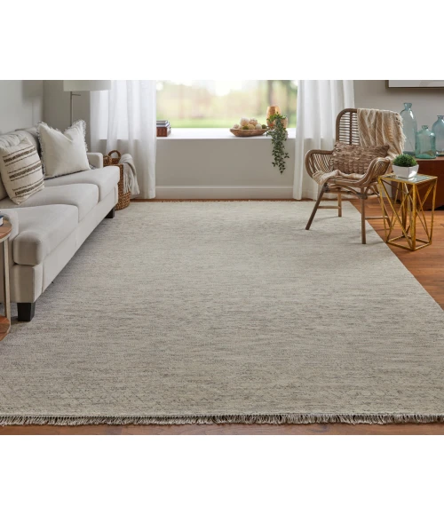 Feizy Branson Casual Solid, Ivory/Pink/Gray, 2' x 3' Accent Rug