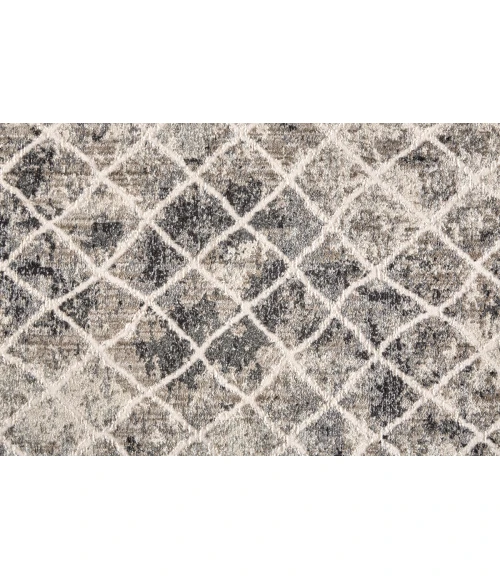 Feizy Kano Casual Diamond, Ivory/Gray/Taupe, 8'-9" x 8'-9" Round Rug