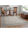 Feizy Celene Luxury & Glam Bordered, Tan/Ivory/Gray, 7'-9" x 7'-9" Round Rug