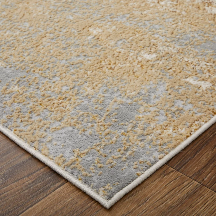 Feizy Aura Luxury & Glam Abstract, Ivory/Brown/Gray, 1'-8" x 2'-10" Accent Rug