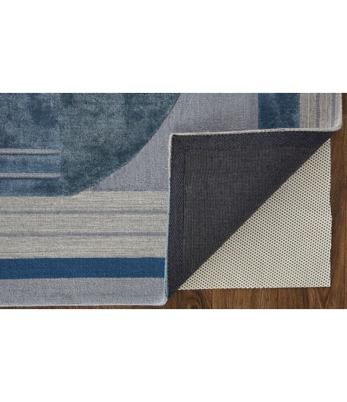Feizy Nash Luxury & Glam Geometric, Blue/Ivory/Gray, 9' x 12' Area Rug