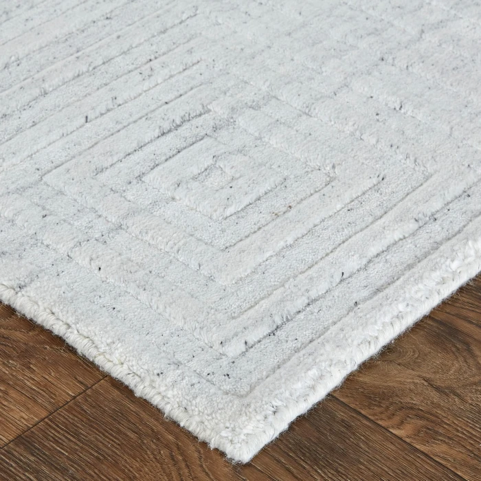 Feizy Redford Minimal Viscose Rug, White/Gray, 3'-6" x 5'-6" Area Rug