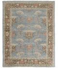 Feizy Beall Luxury Wool, Ornamental Flora, Cool Blue, 9ft-6in x 13ft-6in Area Rug