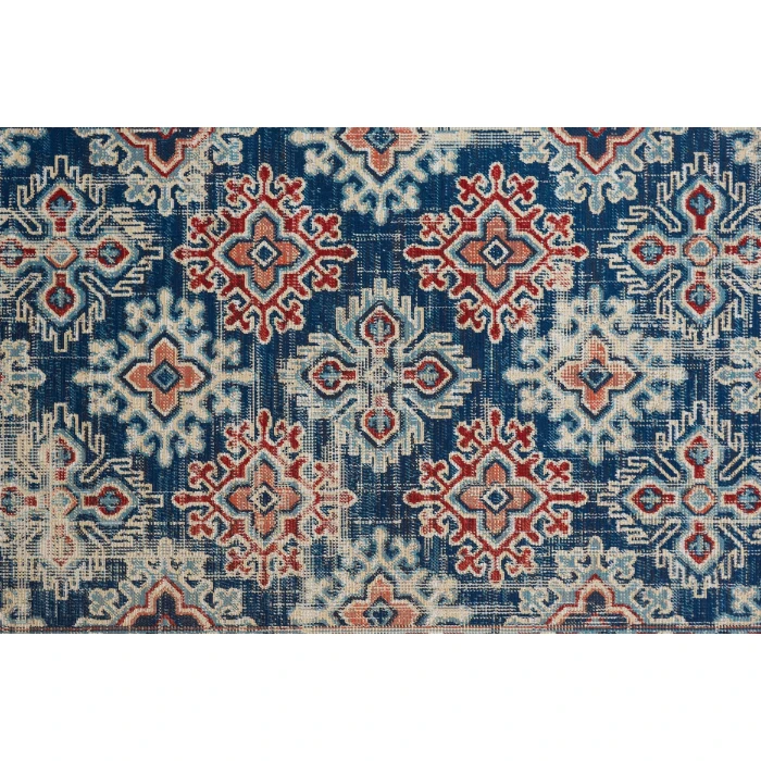 Feizy Nolan Vinatge Style Tribal Kazak Rug, Classic Blue/True Red, 12ft-10in x 15ft