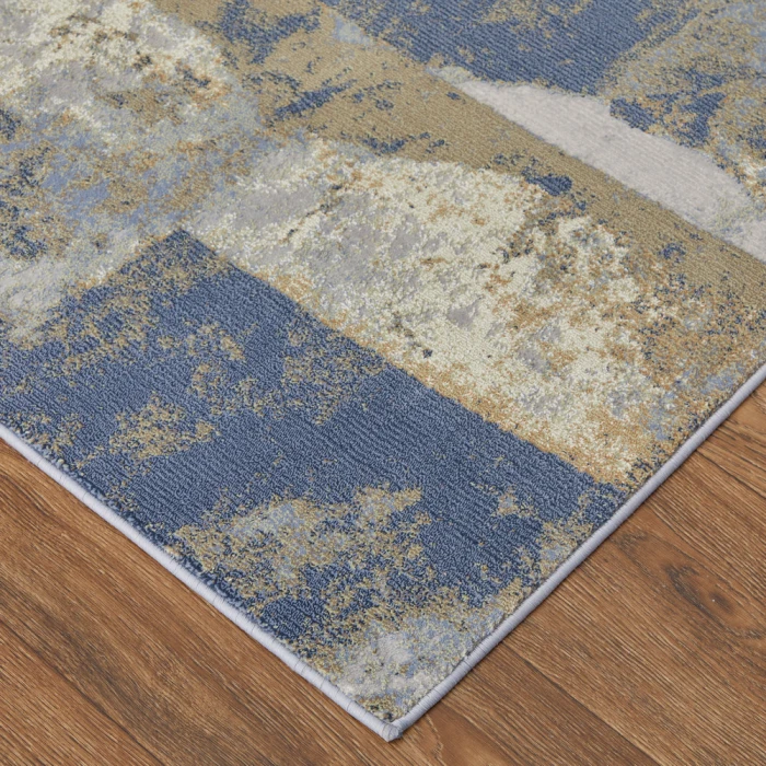 Feizy Clio Casual Abstract, Blue/Gray/Tan, 2' x 3' Accent Rug