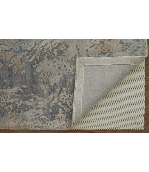 Feizy Zarah Industrial Watercolor, Gray/Tan/Blue, 8' x 10' Area Rug