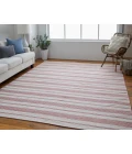 Feizy Duprine Casual Stripes, Red/Ivory, 10' x 14' Area Rug