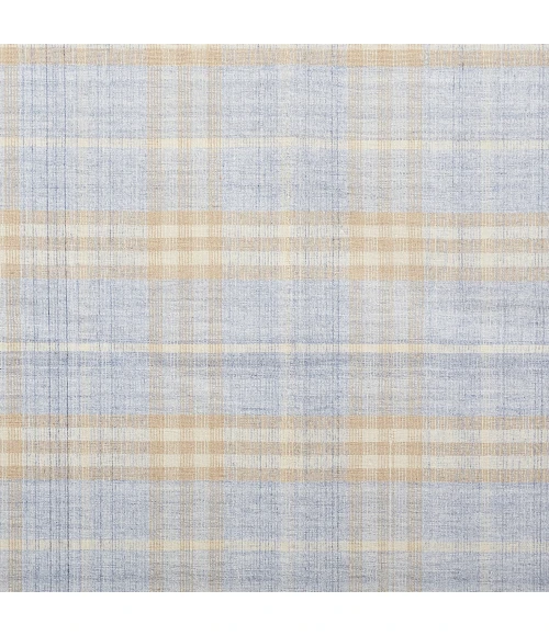 Feizy Jemma Rustic Plaid, Blue/Brown/Ivory, 2'-6" x 8' Runner