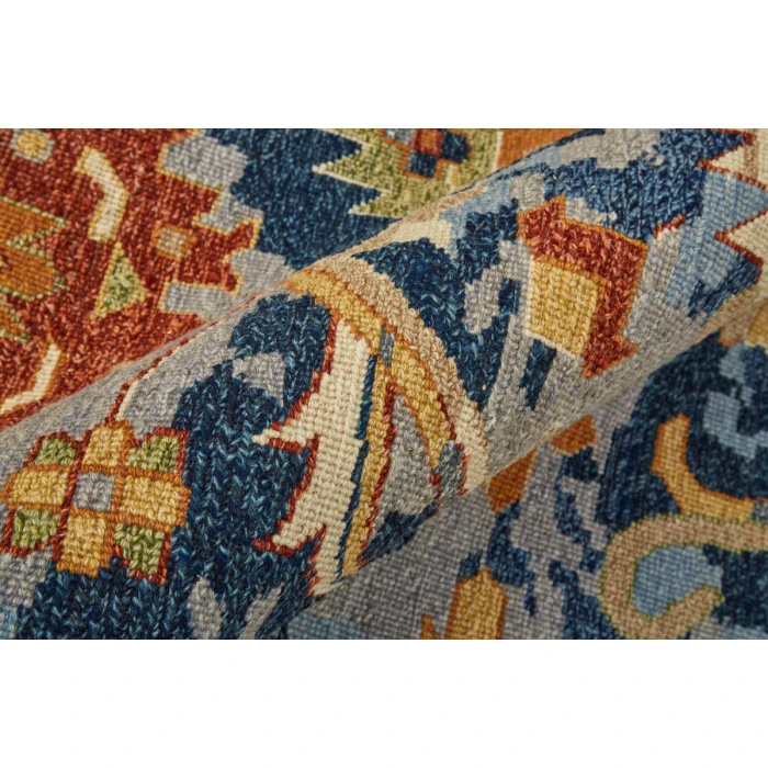 Feizy Leylan Vintage Floral & Botanical, Blue/Orange/Red, 3'-6" x 5'-6" Area Rug
