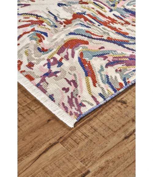 Feizy Torina Bohemian & Eclectic Abstract, Blue/Purple/Ivory, 9'-6" x 12'-7" Area Rug
