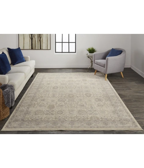 Feizy Marquette Rustic Persian Farmhouse Rug, Beige/Warm Gray, 2ft x 3ft Accent Rug