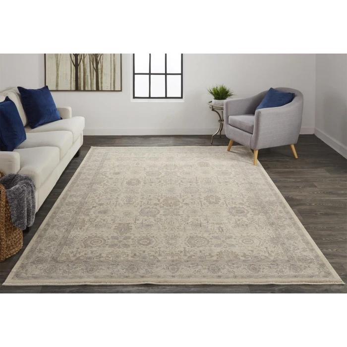 Feizy Marquette Rustic Persian Farmhouse Rug, Beige/Warm Gray, 4ft x 5ft-3in Accent Rug