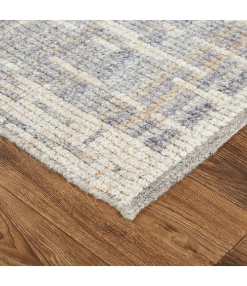 Feizy Alford Minimalist Eyelash Wool Rug, Gray/Blue/Ivory, 11ft-6in x 15ft Area Rug