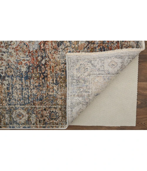 Feizy Kaia Bohemian & Eclectic Medallion, Tan/Orange/Blue, 2'-6" x 10' Runner