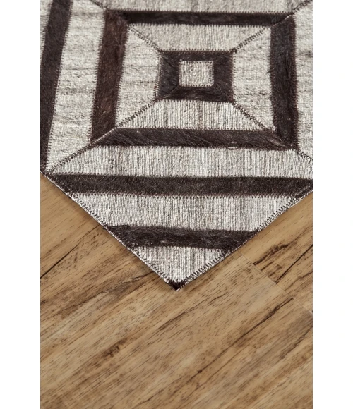 Feizy Fannin Gray/Brown/Ivory 7380754F 5ft. x 8ft. Rect. Rug