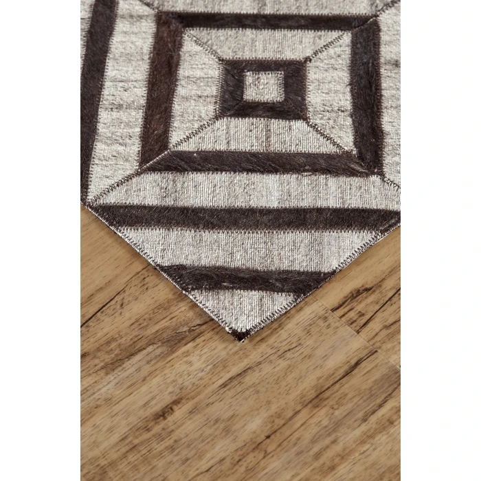 Feizy Fannin Gray/Brown/Ivory 7380754F 5ft. x 8ft. Rect. Rug