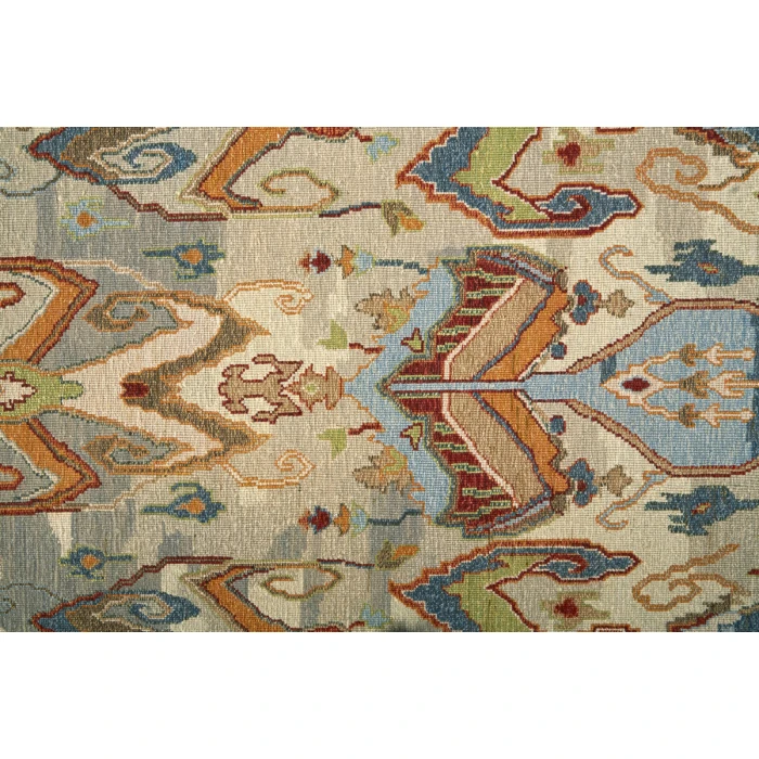 Feizy Leylan Bohemian & Eclectic Ikat, Tan/Ivory/Orange, 5'-6" x 8'-6" Area Rug