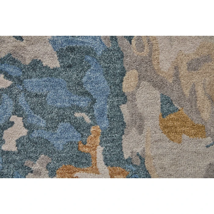 Feizy Everley Abstract Tufted Wool Rug, Opal Gray/Blue/Bronze, 8' x 10' Area Rug