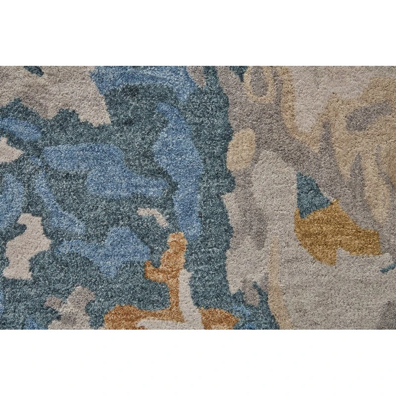 Feizy Everley Abstract Tufted Wool Rug, Opal Gray/Blue/Bronze, 5' x 8' Area Rug