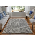 Feizy Prasad Casual Watercolor, Gray/Ivory/Silver, 8' x 11' Area Rug