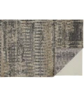 Feizy Palomar Luxe Hand-Knot Area Rug, Charcoal Gray/Light Beige, 9x6in x 13x6in