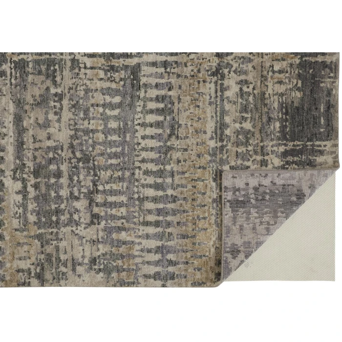 Feizy Palomar Luxe Hand-Knot Area Rug, Charcoal Gray/Light Beige, 11x6in x 15ft