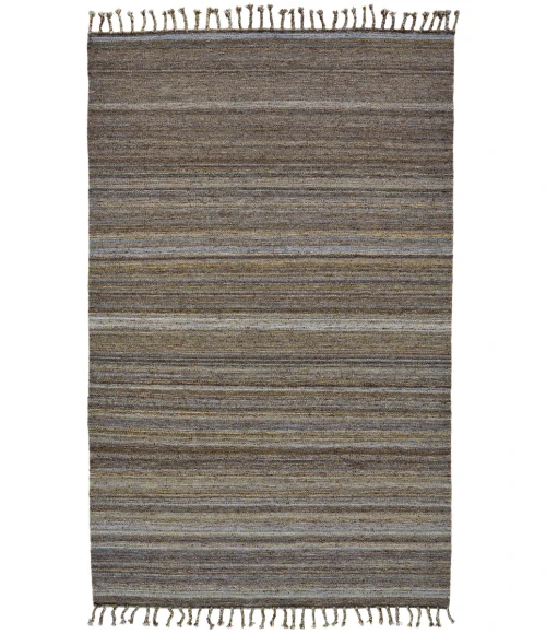 Feizy Brady Casual Stripes, Gray/Green/Blue, 9' x 12' Area Rug