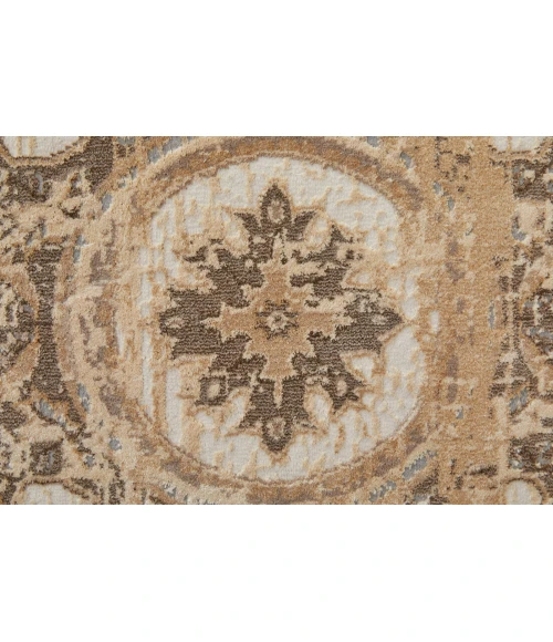 Feizy Celene French & Victorian Bordered, Tan/Brown/Gray, 7'-9" x 7'-9" Round Rug