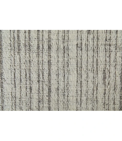 Feizy Ashby Casual Stripes, Ivory/Gray, 9' x 9' Round Rug