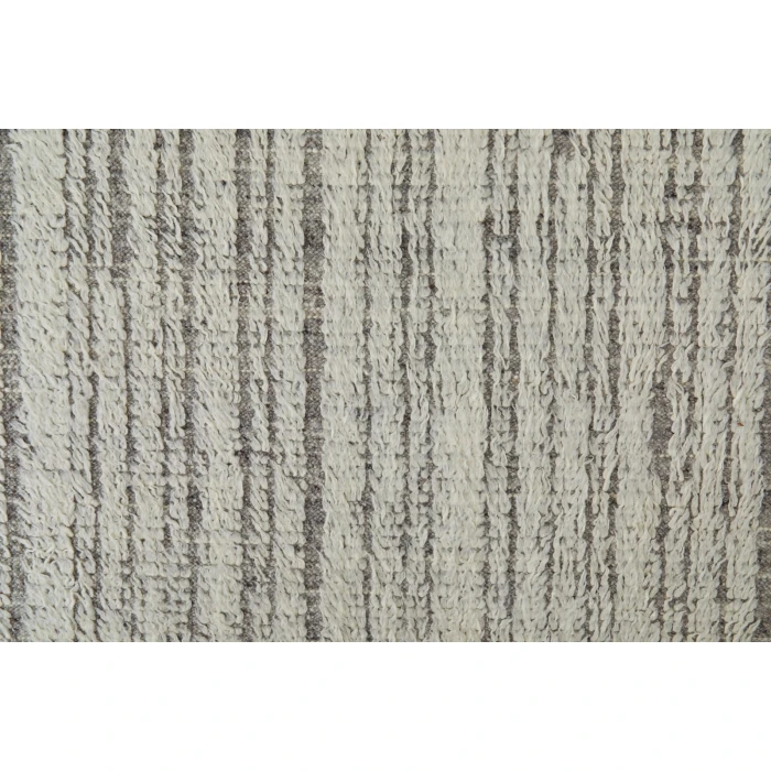 Feizy Ashby Casual Stripes, Ivory/Gray, 3'-6" x 5'-6" Accent Rug