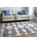 Feizy Mynka Bohemian & Eclectic Diamond, Tan/Ivory/Blue, 4' x 6' Accent Rug