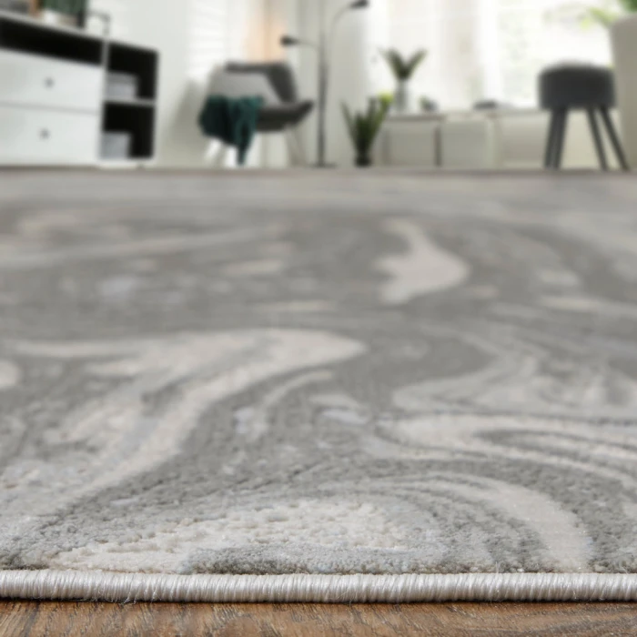 Feizy Prasad Casual Watercolor, Gray/Ivory/Silver, 8' x 11' Area Rug